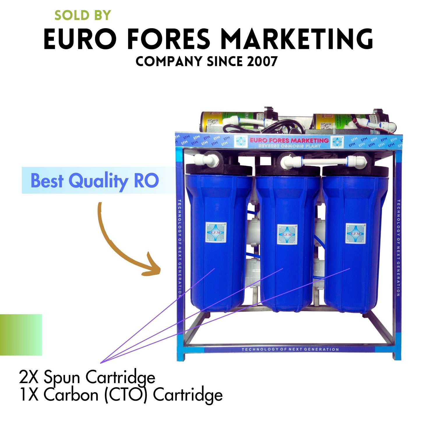E.F.M 25 LPH Plant Commercial Water Purifier 25 L RO Water Purifier