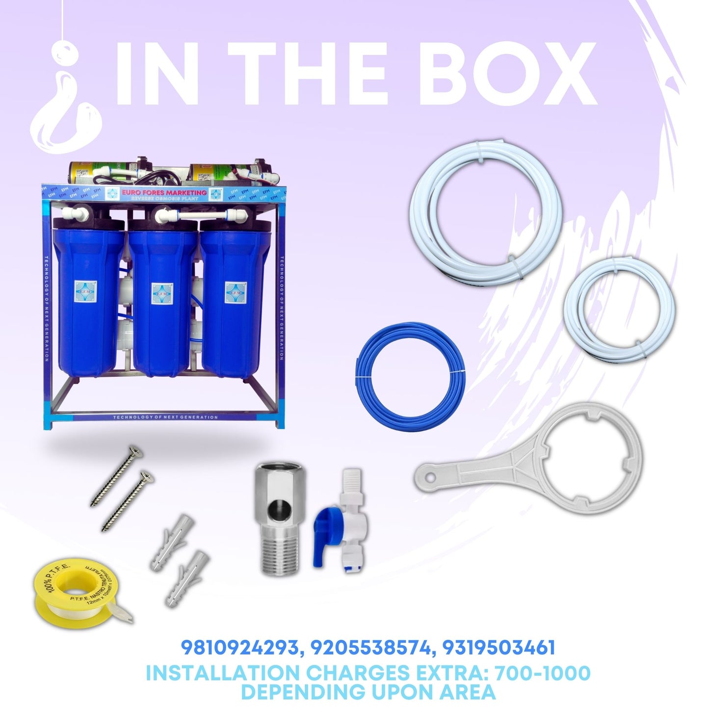E.F.M 25 LPH Plant Commercial Water Purifier 25 L RO Water Purifier