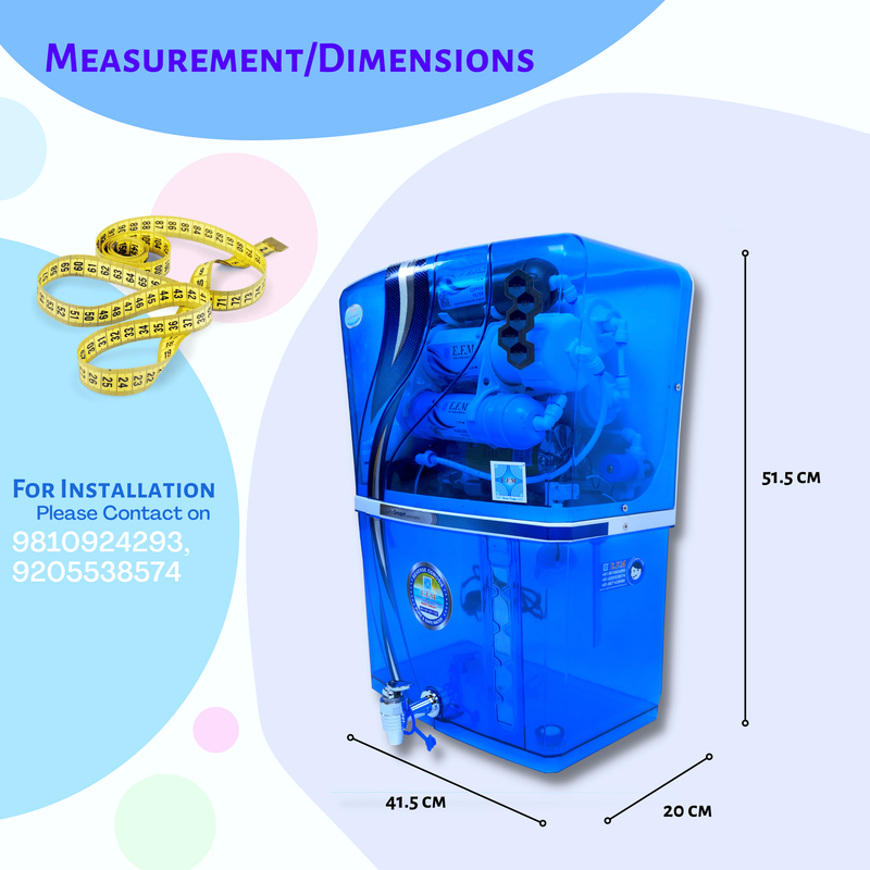 E.F.M Alpha 12 L RO+UV+UF+TDS+MINERAL+ALK+COPPER RO Water Purifier (Blue)