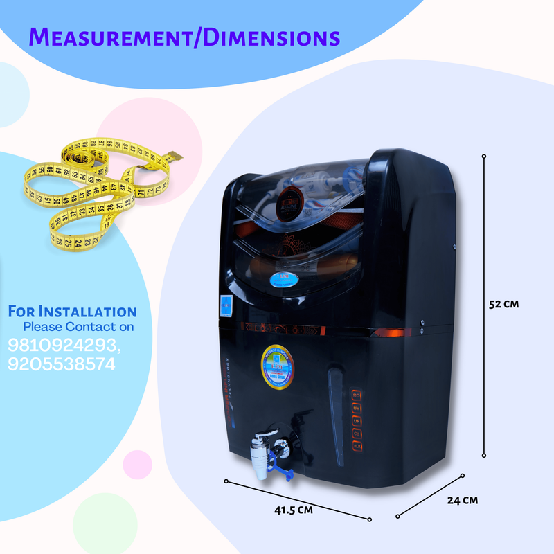 E.F.M Dark Crux 15 L RO+UV+UF+TDS+MINERAL+ALK+COPPER RO Water Purifier (Black)