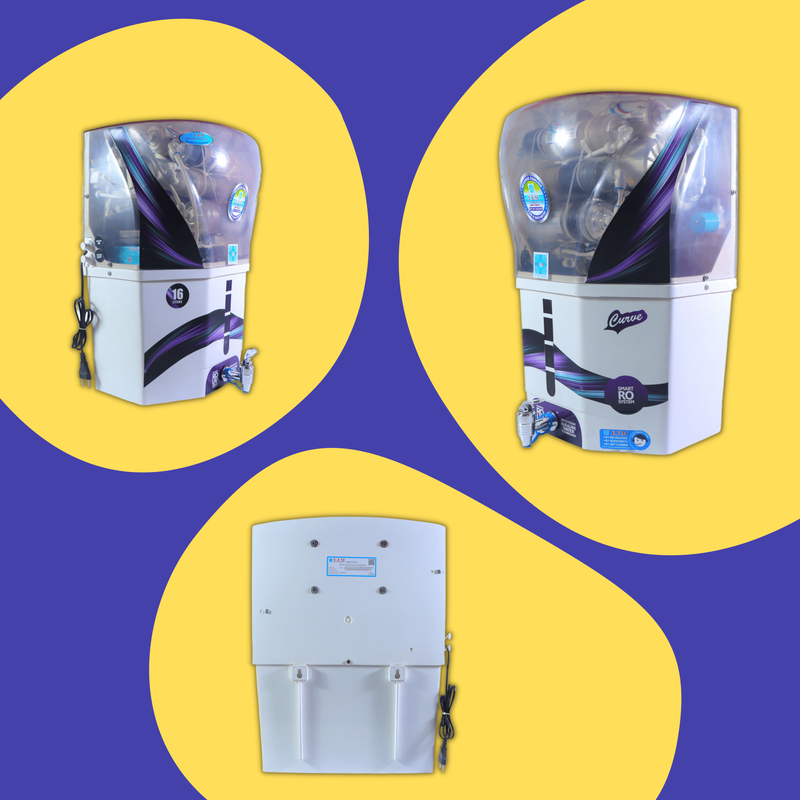 E.F.M Open Curve 16 L RO+UV+UF+TDS+MINERAL+ALK+COPPER RO Water Purifier (White)