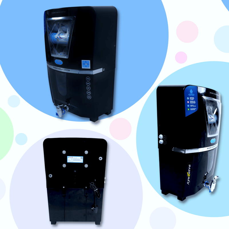 E.F.M Dark Multilife 10 L RO+UV+UF+TDS+MINERAL RO Water Purifier (Black)