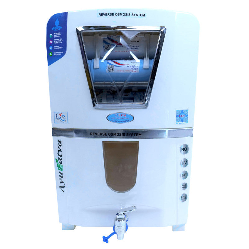 E.F.M Milky Multilife 10 L RO+UV+UF+TDS+MINERAL RO Water Purifier (White)