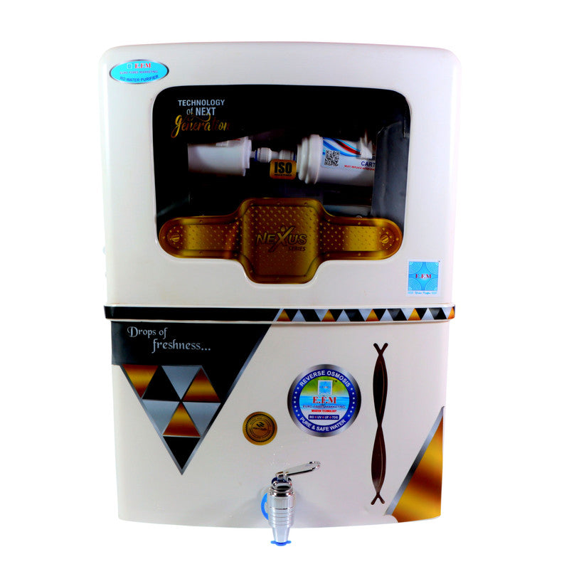 E.F.M Novo 10 L RO+UV+UF+TDS+MINERAL RO Water Purifier (White)