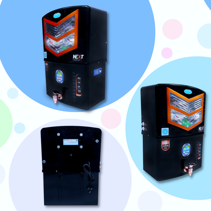 E.F.M Seven 12 L RO+UV+UF+TDS+MINERAL+ALK+COPPER RO Water Purifier (Black)