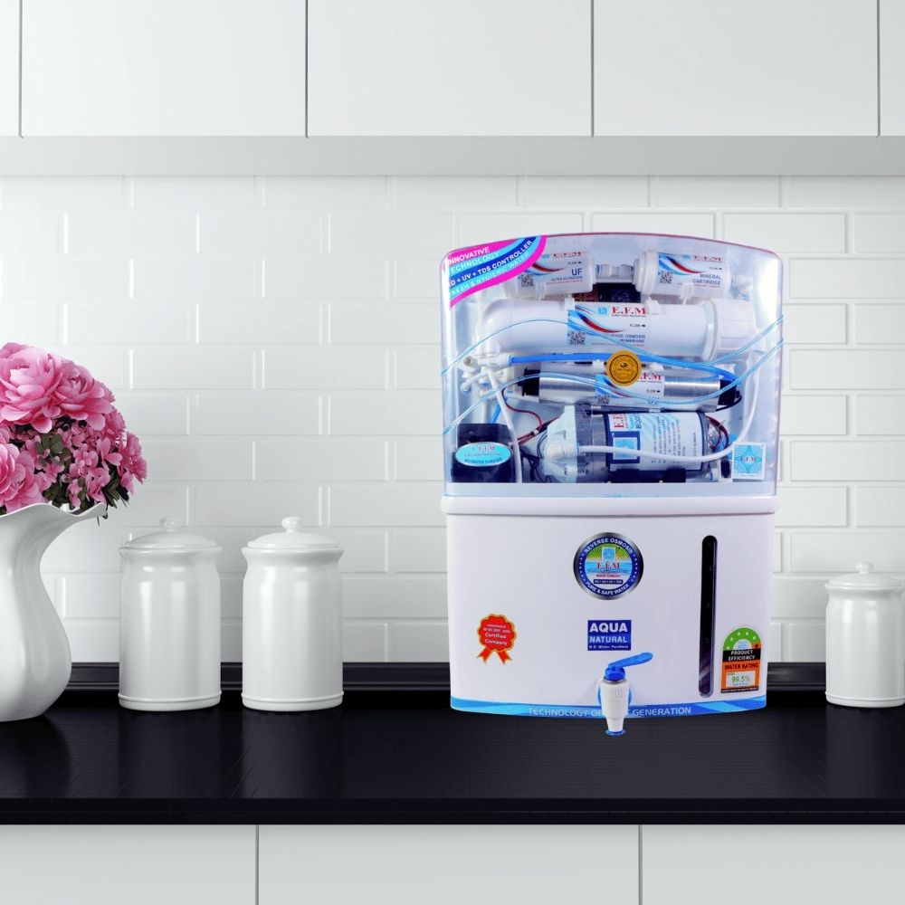 E.F.M Kenta Pro 10 L RO+UV+UF+TDS+MINERAL RO Water Purifier (White)