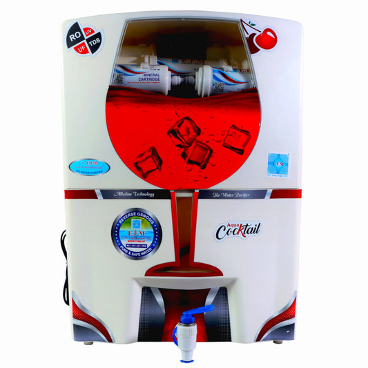 E.F.M Cocktail 10 L RO+UV+UF+TDS+MINERAL RO Water Purifier (White)