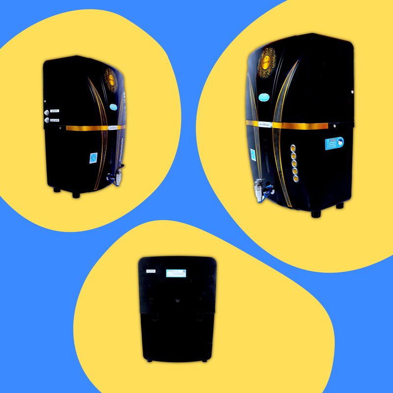 E.F.M Black Diamond 12 L RO+UV+UF+TDS+MINERAL  RO Water Purifier (Black)